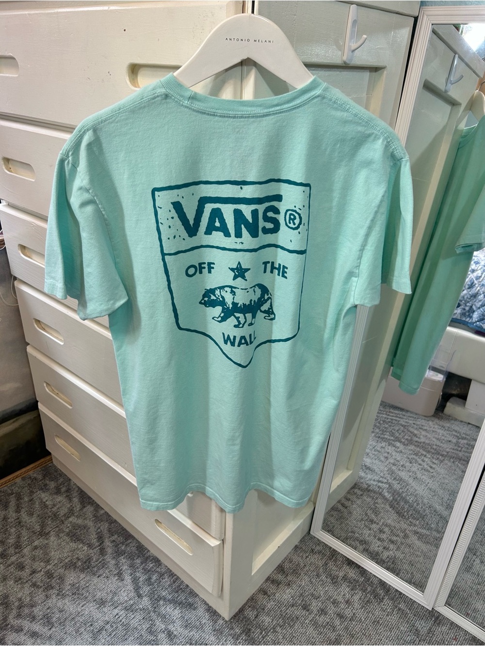 Vans Off The Wall Mint Green Graphic Tee T-Shirt 100% Cotton✨